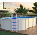Piscine Haiti ovale en acier blanc 634x399cm sans renforts apparents – Gré