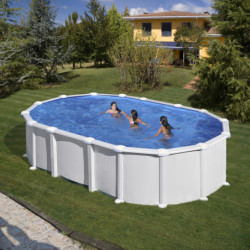 Piscine Haiti ovale en acier blanc 744x399cm sans renforts apparents – Gré