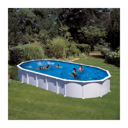 Piscine Haiti ovale en acier blanc 920x505cm sans renforts apparents – Gré