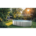 Piscine Haiti ovale en acier blanc 920x505cm sans renforts apparents – Gré