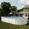 Piscine Haiti ovale en acier blanc 1020x575cm sans renforts apparents – Gré