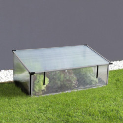Mini-serre Levana II 0,5m² en PC 4mm – cadre galet – Vitavia