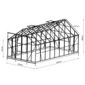 Serre de jardin 16,32m² en aluminium anthracite et verre trempé 4mm - Green Protect