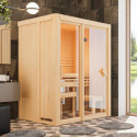 Sauna traditionnel d'intérieur Avari 1 - 1 à 2 places 68mm - poêle 3,6KW ctrl intégré - KARIBU