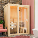 Sauna traditionnel d'intérieur Avari 1 - 1 à 2 places 68mm - poêle 3,6KW ctrl intégré - KARIBU