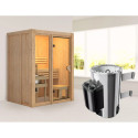 Sauna traditionnel d'intérieur Avari 1 - 1 à 2 places 68mm - poêle 3,6KW ctrl intégré - KARIBU