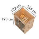 Sauna traditionnel d'intérieur Avari 1 - 1 à 2 places 68mm - poêle 3,6KW ctrl intégré - KARIBU