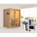 Sauna traditionnel d'intérieur Avari 1 - 1 à 2 places 68mm - poêle 3,6KW ctrl externe - KARIBU