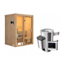Sauna traditionnel d'intérieur Avari 1 - 1 à 2 places 68mm - poêle 3,6KW ctrl externe - KARIBU