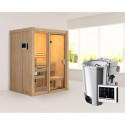 Sauna traditionnel d'intérieur Avari 1 - 1 à 2 places 68mm - poêle poêle Easy Bio 3,6KW - KARIBU