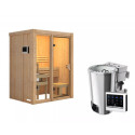 Sauna traditionnel d'intérieur Avari 1 - 1 à 2 places 68mm - poêle poêle Easy Bio 3,6KW - KARIBU