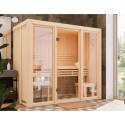 Sauna traditionnel d'intérieur en bois Avari 2, 2 à 3 places 68mm - KARIBU