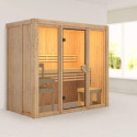 Sauna traditionnel d'intérieur en bois Avari 2, 2 à 3 places 68mm - KARIBU