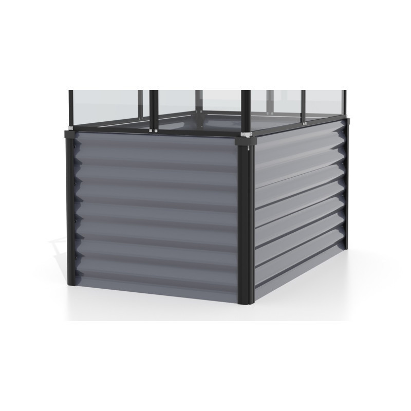 Potager élevé en alu noir/granite pour mini-serre Gaia Jumbo – Vitavia