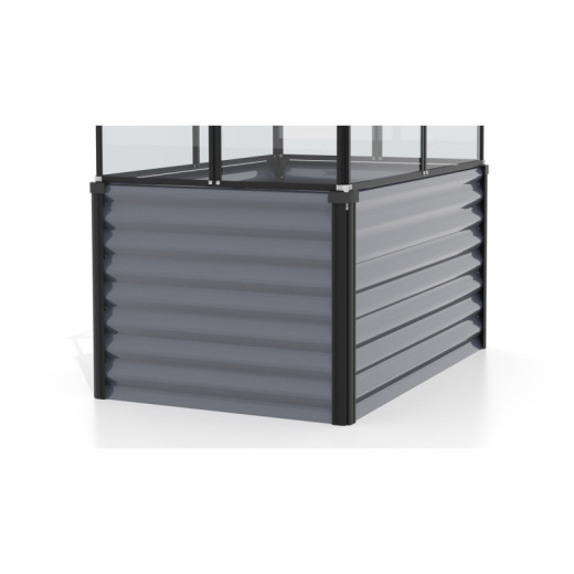 Potager élevé en alu noir/granite pour mini-serre Gaia Jumbo – Vitavia