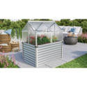 Mini-serre Gaia Jumbo en alu anodisé et PC 4mm – avec potager élevé – Vitavia