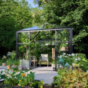 Serre de jardin 6,3m² Qube Square noire en verre trempé - Halls