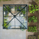 Serre de jardin 6,3m² Qube Square noire en verre trempé - Halls
