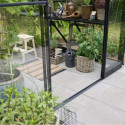 Serre de jardin 6,3m² Qube Square noire en verre trempé - Halls
