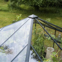 Serre de jardin 6,3m² Qube Square noire en verre trempé - Halls