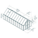 Serre Balance™ 14,64m² en aluminium argent et polycarbonate – Canopia by Palram