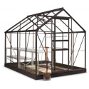 Serre de jardin 5m² en aluminium noir et verre horticole Popular - Halls