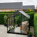 Serre de jardin 5m² en aluminium noir et verre horticole Popular - Halls