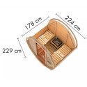 Sauna Tonneau 1 - 2 à 4 places bois massif 38 mm - poêle 9KW ctrl intégré - KARIBU