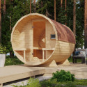 Sauna Tonneau 2 - 4 à 6 places bois massif 38 mm KARIBU