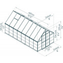 Serre Balance™ 11,52m² en aluminium vert et polycarbonate – Canopia by Palram