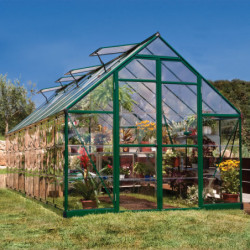 Serre Balance™ 14,64m² en aluminium vert et polycarbonate – Canopia by Palram