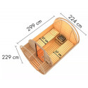 Sauna Tonneau 2 - 4 à 6 places bois massif 38 mm - poêle Easy Bio 9KW - KARIBU