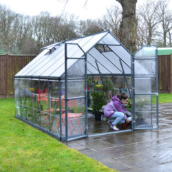Serre Balance™ 8,88m² en aluminium gris anthracite et polycarbonate – Canopia by Palram