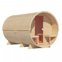 Sauna Tonneau 3 avec vestibule - 4 à 6 places bois massif 38 mm KARIBU