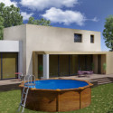 Piscine Sicilia ronde en acier imitation bois Ø480cm – Gré