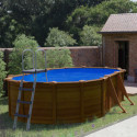 Piscine Sicilia ovale en acier imitation bois 527x327cm – Gré