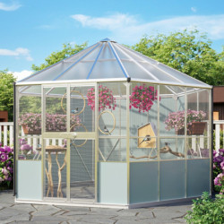 Volière en aluminium anodisé 9m² et polycarbonate 6mm - grillage maille d'acier Circus - Vitavia