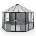 Volière en aluminium noir 9m² et polycarbonate 6mm - grillage maille d'acier Circus - Vitavia