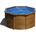 Piscine hors sol Pacific ronde en acier imitation bois Ø260cm – Gré
