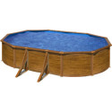 Piscine hors sol Pacific ovale en acier imitation bois 527x327cm – Gré