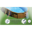 Piscine hors sol Pacific ovale en acier imitation bois 527x327cm – Gré