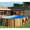 Piscine hors sol Pacific ovale en acier imitation bois 634x399cm – Gré