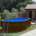 Piscine hors sol Pacific ovale en acier imitation bois 634x399cm – Gré