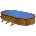 Piscine hors sol Pacific ovale en acier imitation bois 744x399cm – Gré