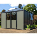 Abri de jardin en aluminium noir 10,2m² et vitrage combiné Universum - Vitavia