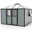 Abri de jardin en aluminium noir 10,2m² et vitrage combiné Universum - Vitavia