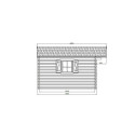 Abri de jardin 22,04m² en bois massif 40mm traité autoclave CEVINS + shingles rouges - SOLID