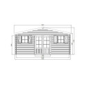Abri de jardin 28,85m² en bois massif 40mm traité autoclave ROGNAIX + shingles rouges - SOLID