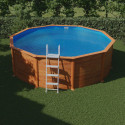 Piscine hors sol Mauritius ronde en acier imitation bois Ø370cm – Gré