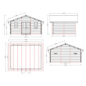 Abri de jardin en bois composite 28mm anthracite 19,22m² PREMIUM - Woodlife Garden